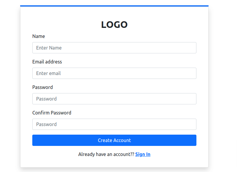 react bootstrap 5 registration form page style