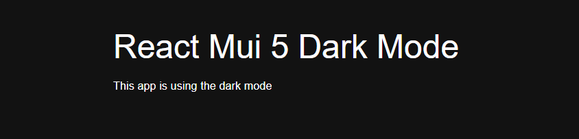 react mui 5 dark mode