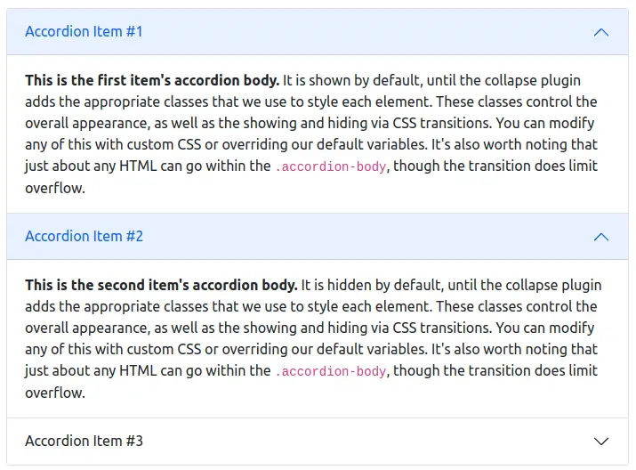bootstrap 5 always open accordion faq section