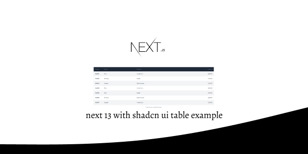 next 13 with shadcn ui table example