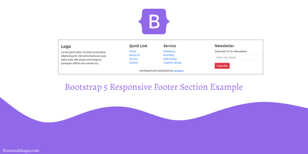 bootstrap 5 responsive footer section example