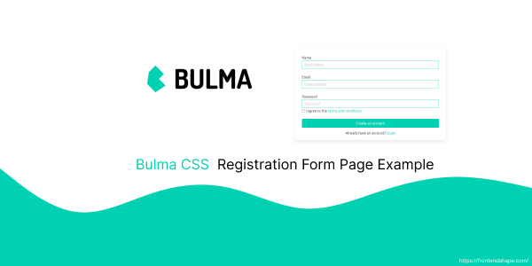 bulma css registration form page example