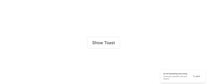 shadcn ui show toast message