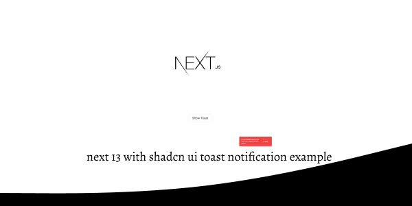 next 13 with shadcn ui toast notification example