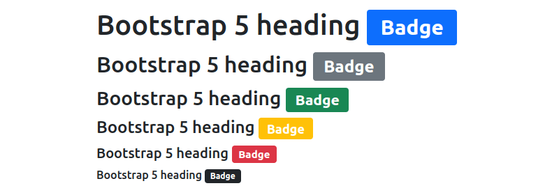 bootstrap 5 badges with colors