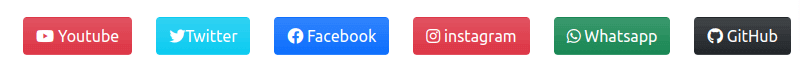 Bootstrap 5 Social media share gradient buttons