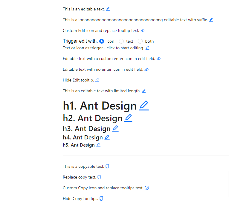react ant design 5 typography with icon