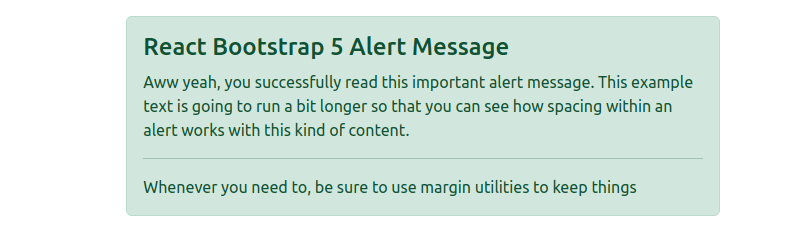 react bootstrap 5 alert message content