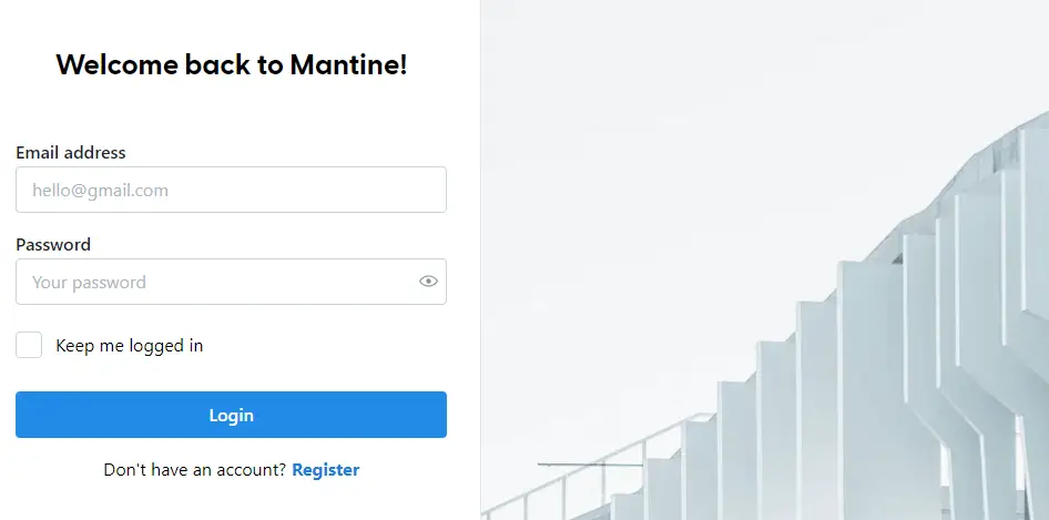 react mantine  sign in form with image