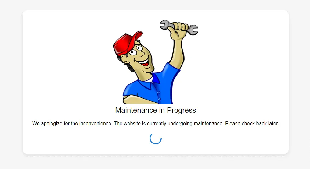 react mui 5 maintenance page with image