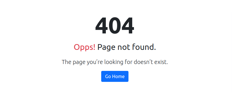Bootstrap 5 404 Page not found