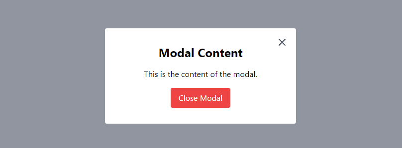 popup modal with icon