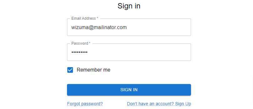 login form using material ui react