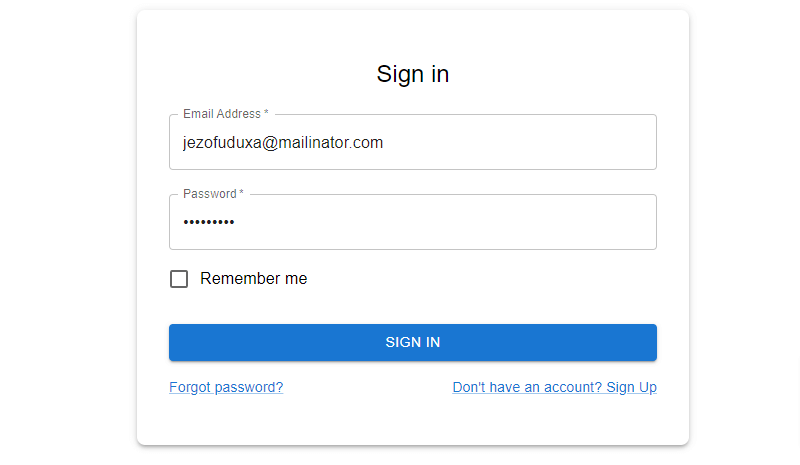 login form in react js using material ui