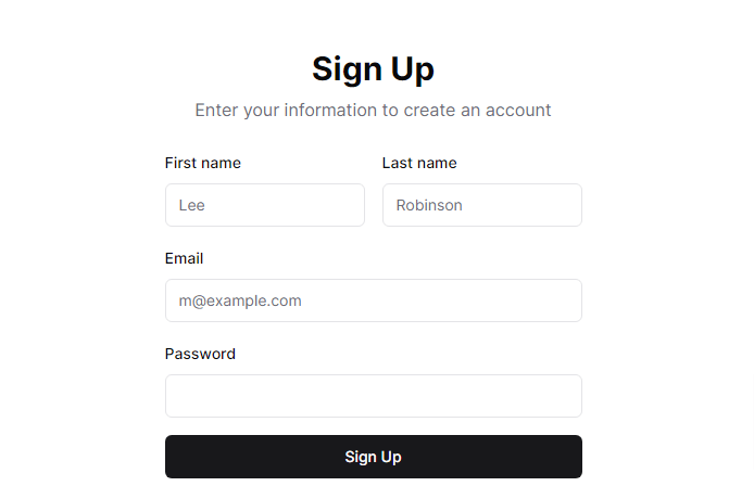 Sign-Up form